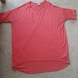 LULAROE IRMA ORANGE/RED XL